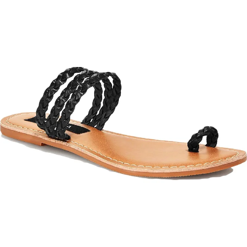 Aqua Womens Slay Leather Braided Flats