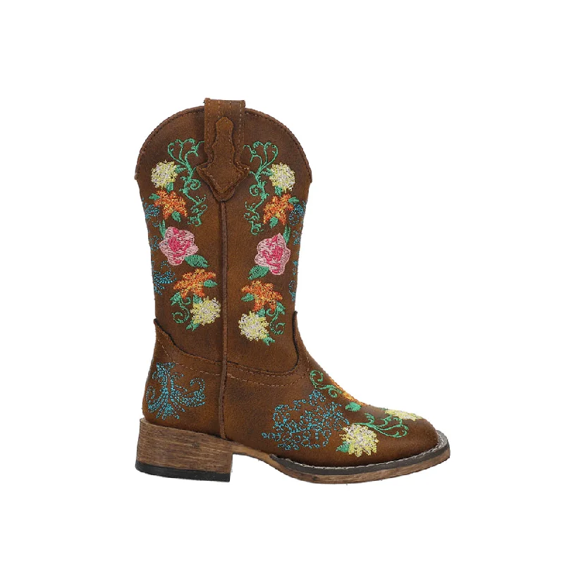 Bailey Floral Square Toe Cowboy Boots (Little Kid-Big Kid)