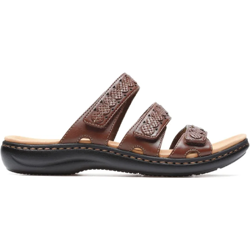 Clarks Womens Laurieann Cove Braided Adjustable Slide Sandals