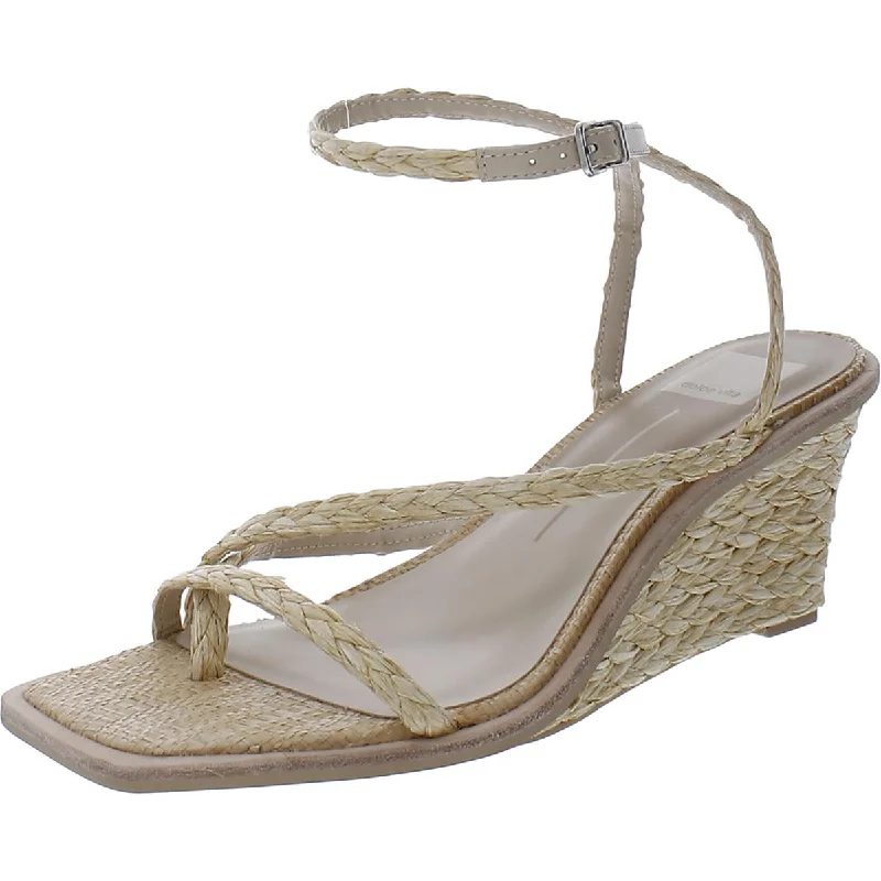 Dolce Vita Womens WEDGE Tweed Ankle Strap Pumps