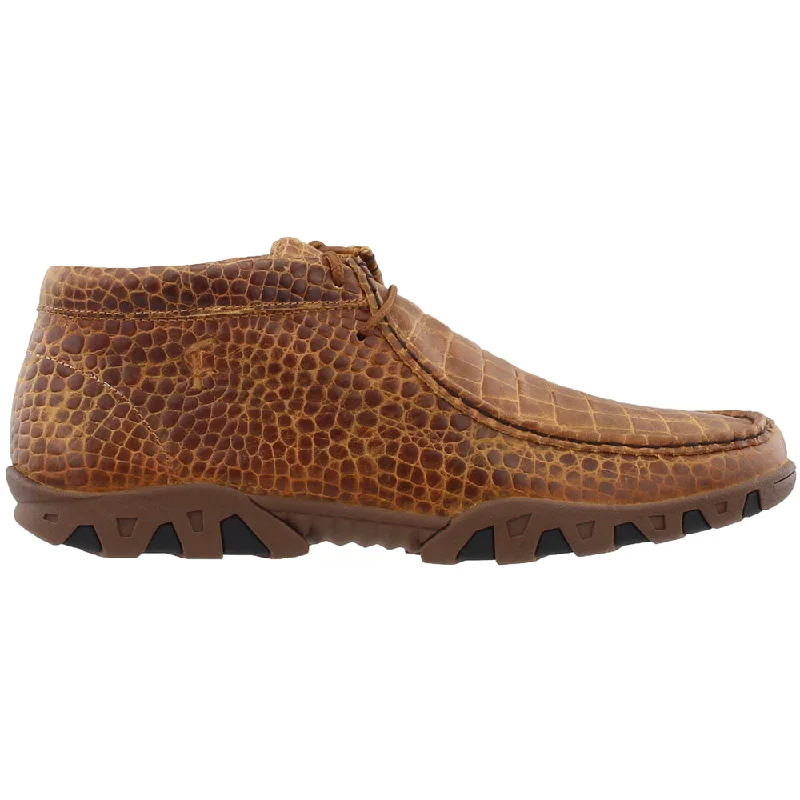 Honey Crocodile Printed Rogue Chukka Boots