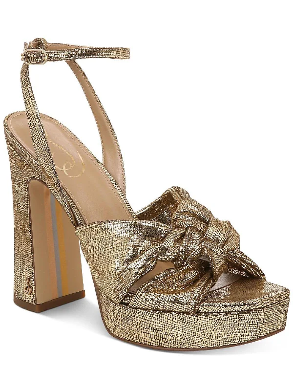 Kristen Womens Knot-Front Platform Sandals