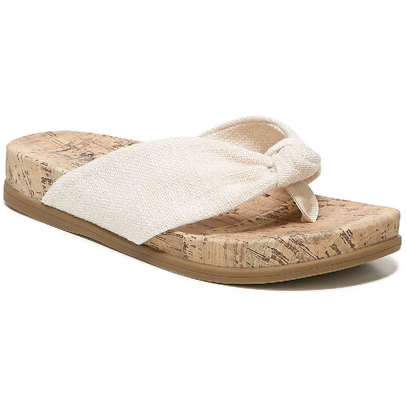 LifeStride Womens Happy Slip-On Cork Thong Sandals