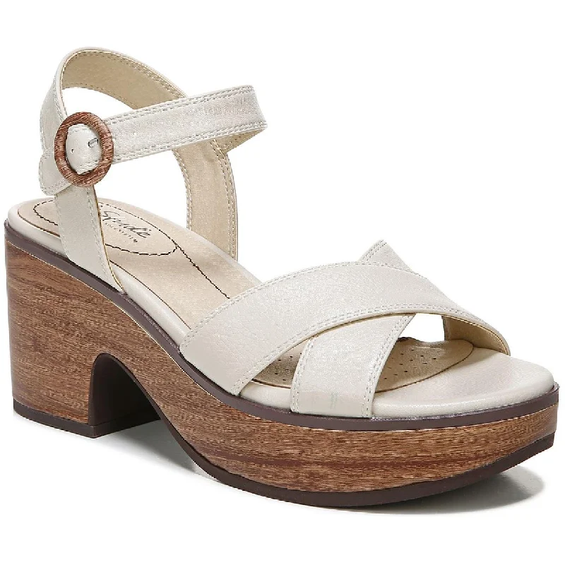 LifeStride Womens Peachy Cushioned Footbed Ankle Strap Heels