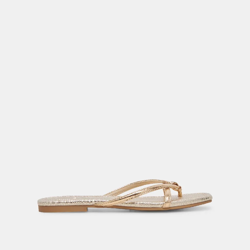 LUCCA SANDALS GOLD DISTRESSED STELLA