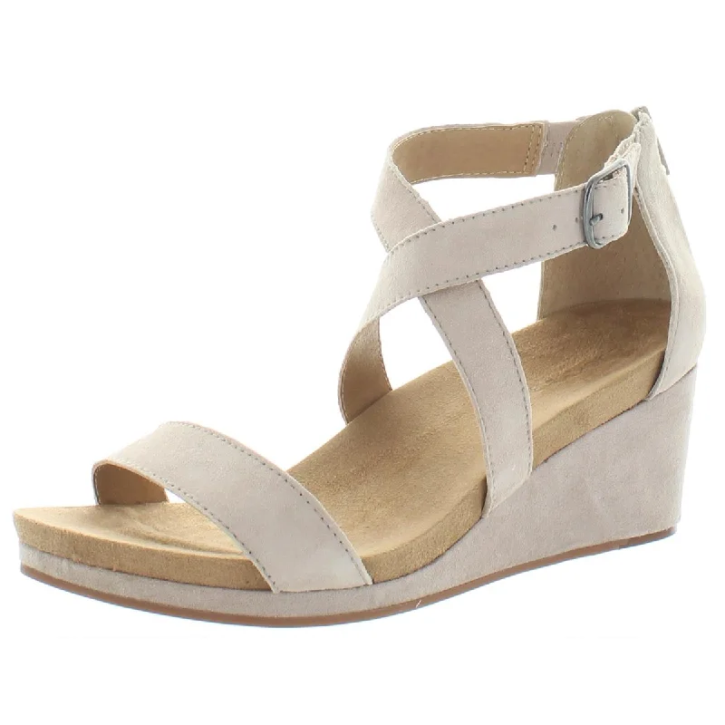 Lucky Brand Women's Kenadee Suede Criss-Cross Strap Wedge Sandal