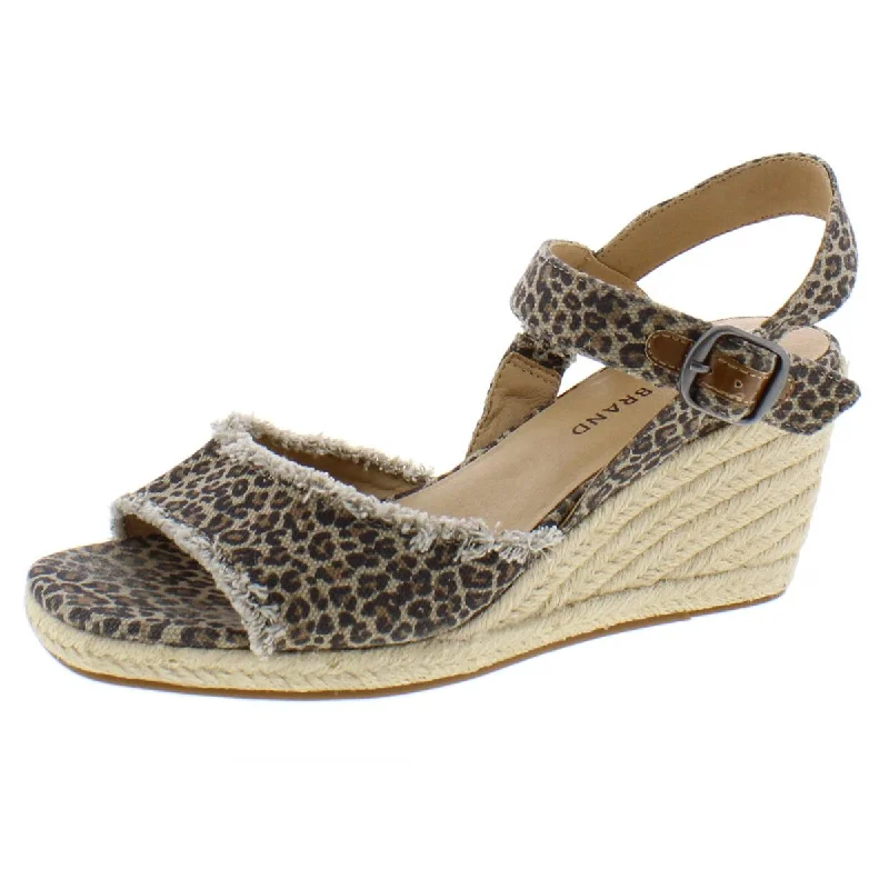 Lucky Brand Women's Mindra Distressed Canvas Espadrille Wedge Sandals