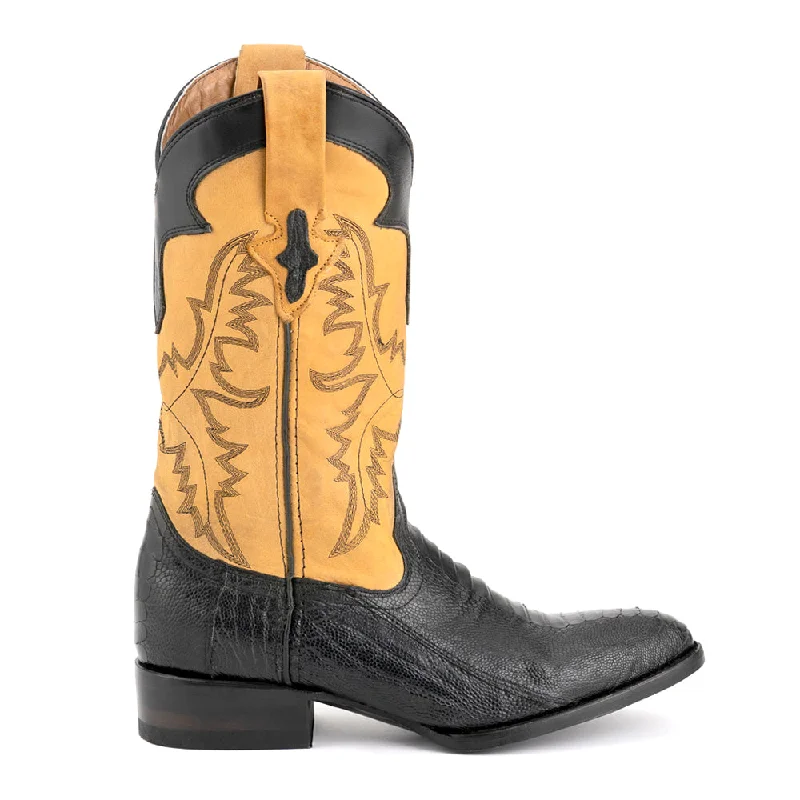 Nash Ostrich Round Toe Cowboy Boots