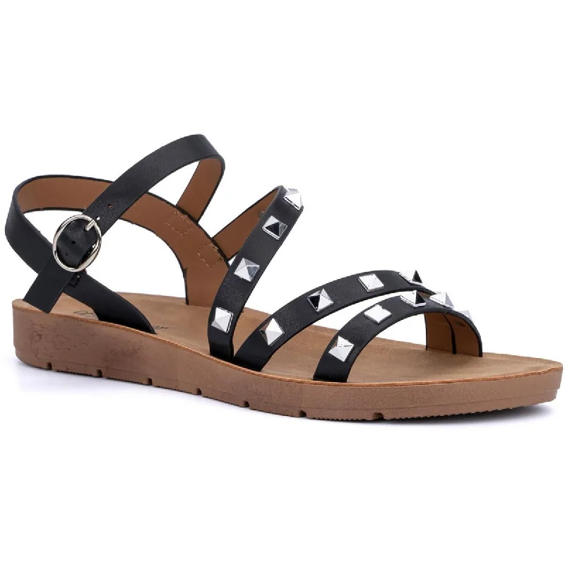 Olivia Miller Womens London  Studded Strappy Sandals