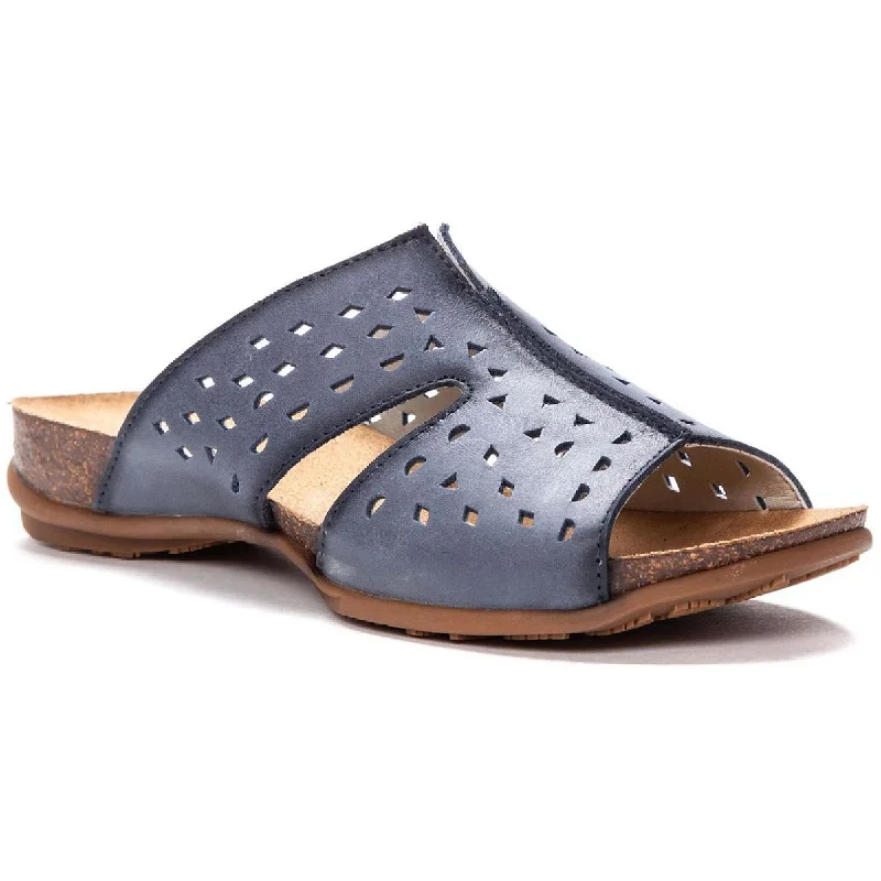 Propet Womens Fionna Leather Footbed Sandals