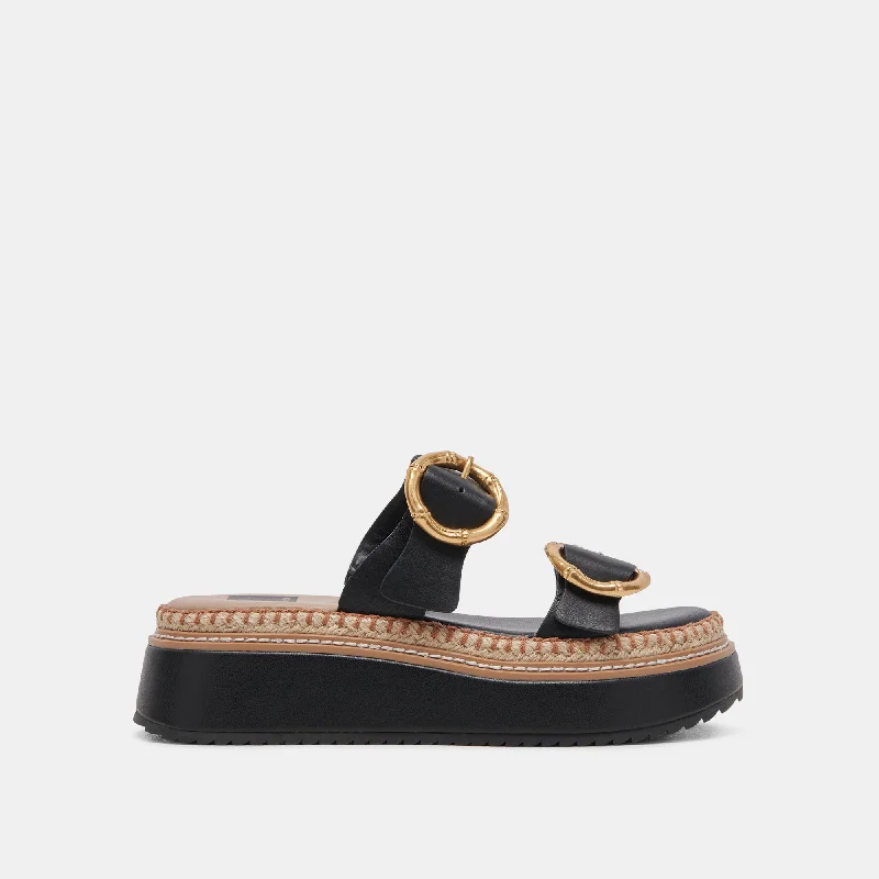 RYSHA SANDALS BLACK LEATHER