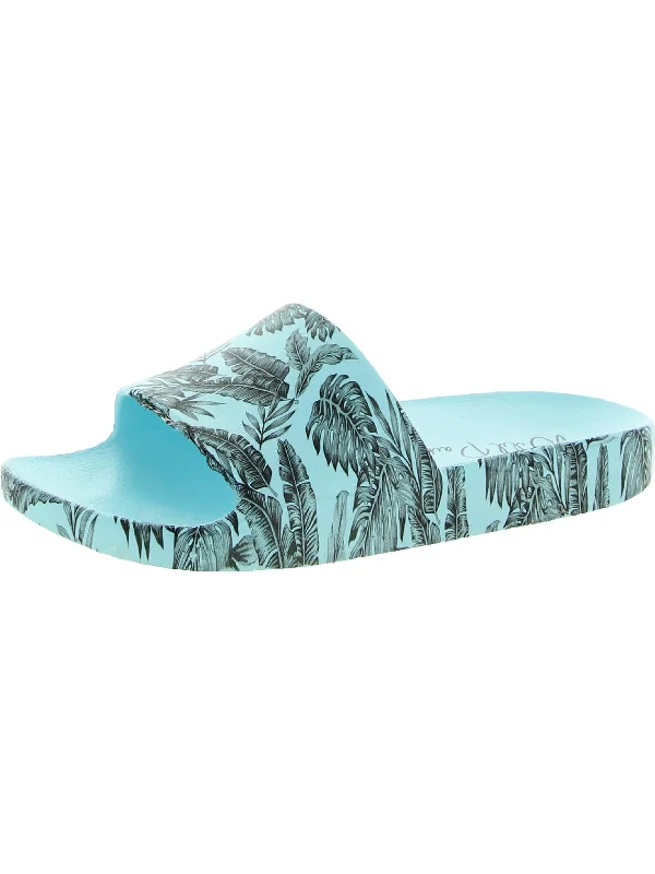 Slyde Womens Slide On Open Toe Pool Slides