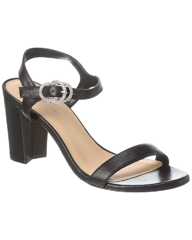 Stuart Weitzman Crystal 75 Leather Block Sandal