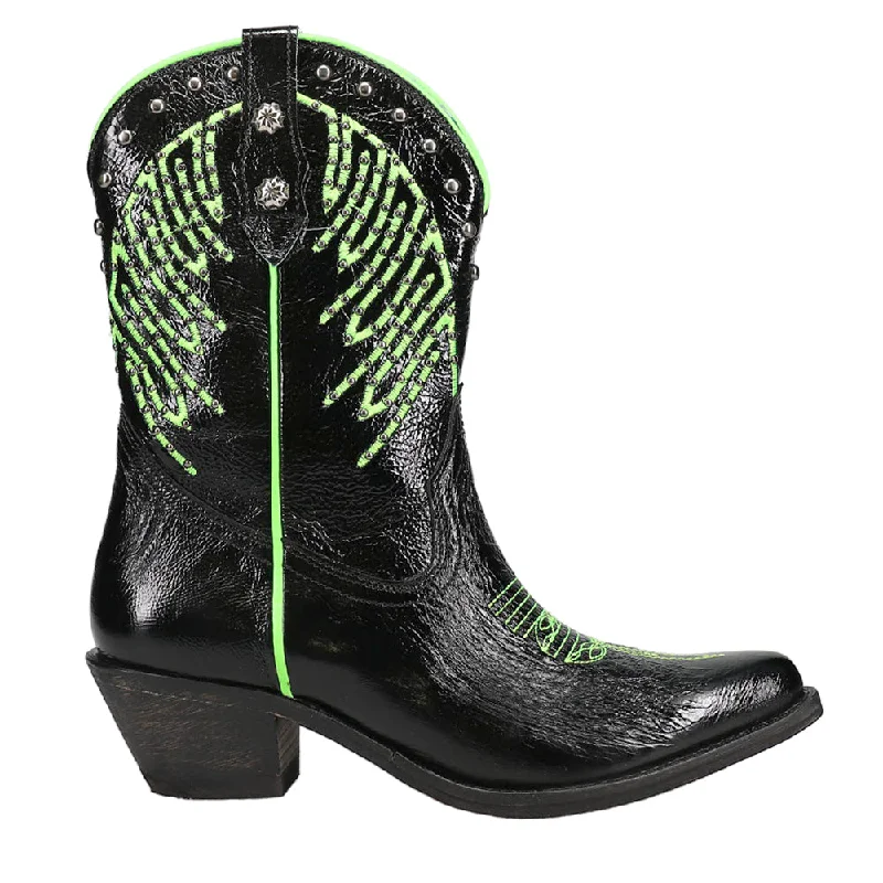 Studded Embroidery Pointed Toe Zippered Cowboy Boots