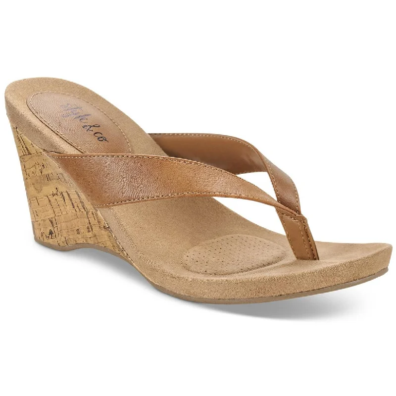 Style & Co. Womens Chicklet Thong Wedge Sandals