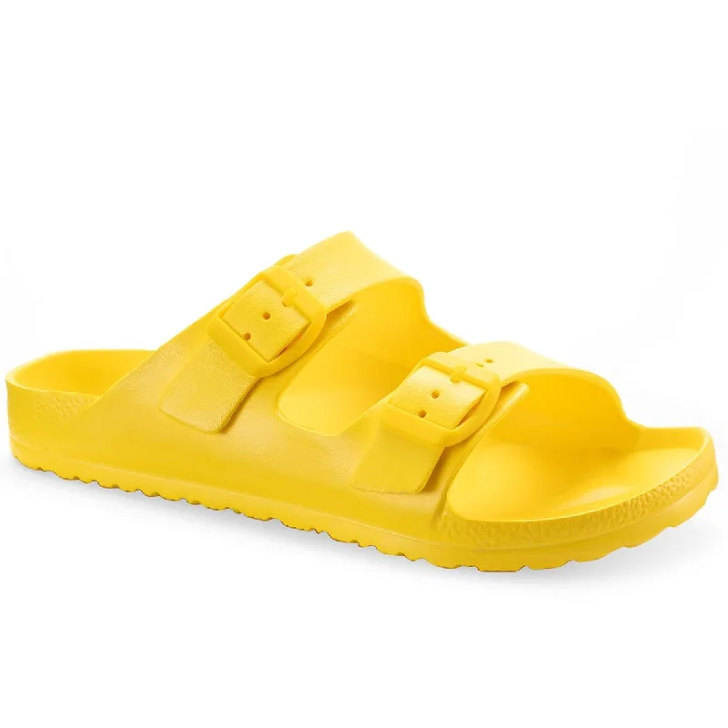 Sun + Stone Womens Dayvina Footbed Buckle Pool Slides