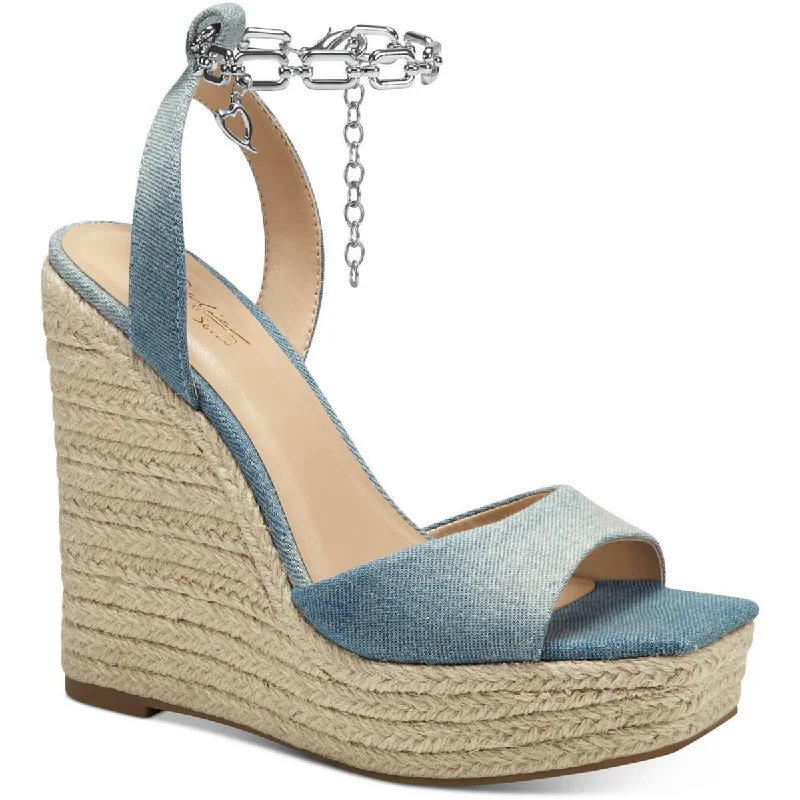 Thalia Sodi Womens Caden Chain Wedge Espadrilles