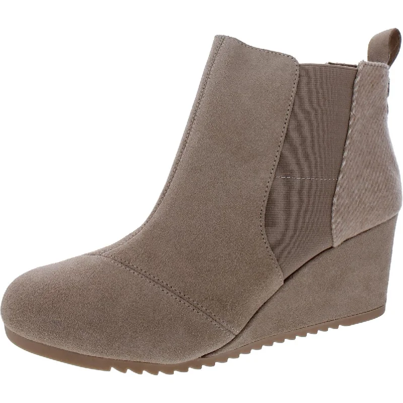 Toms Womens Emery Suede Pull-on Wedge Heels