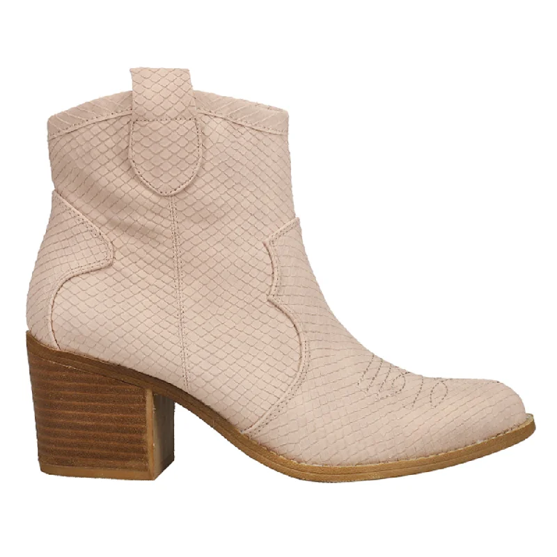 Unite Snake Round Toe Cowboy Booties