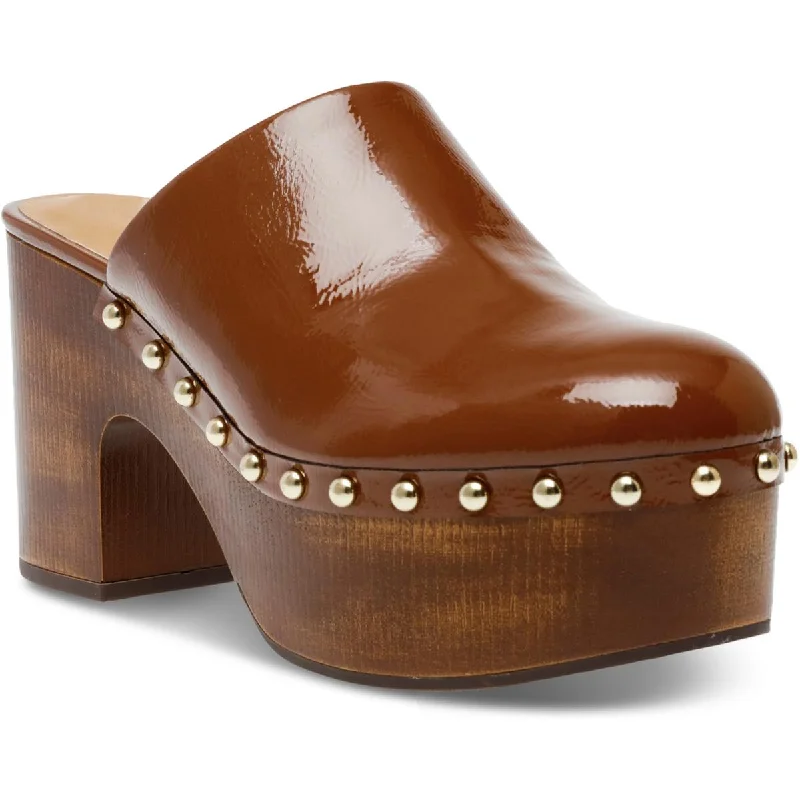 Wild Pair Womens Adorre Faux Leather Studded Clogs