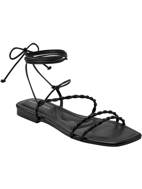 Womens Strappy Faux Leather Gladiator Sandals