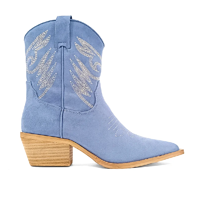 Zahara Embroidered Pointed Toe Cowboy Boots