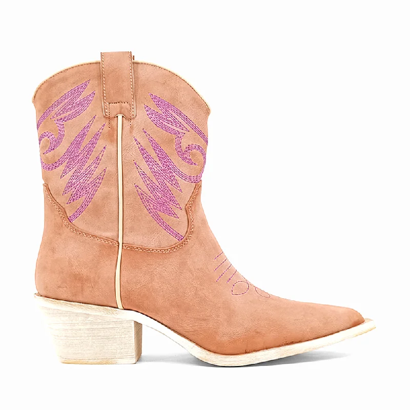 Zahara Embroidered Pointed Toe Cowboy Boots