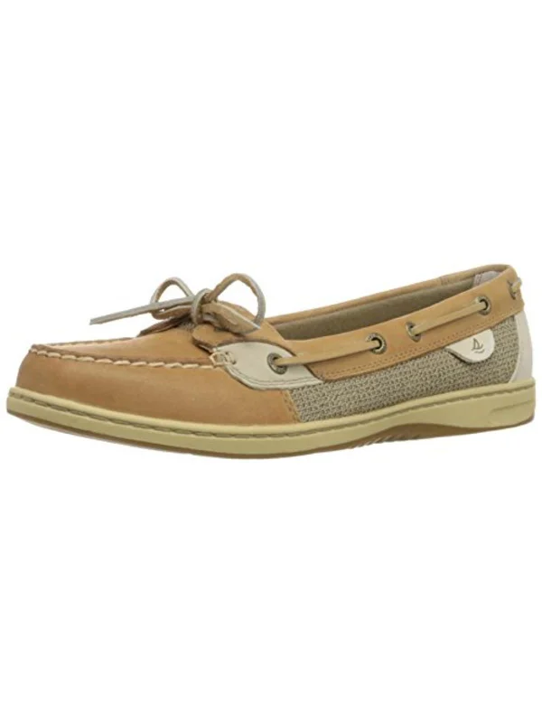 Angelfish Womens Leather Flats Boat Shoes