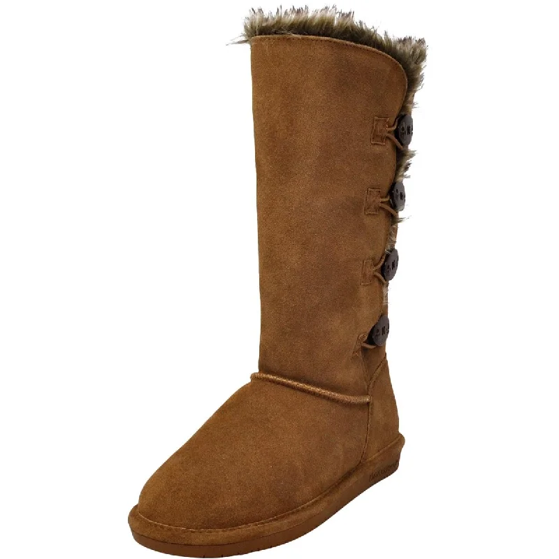 Bearpaw Womens Lori Suede Faux Fur Lined Winter Boots