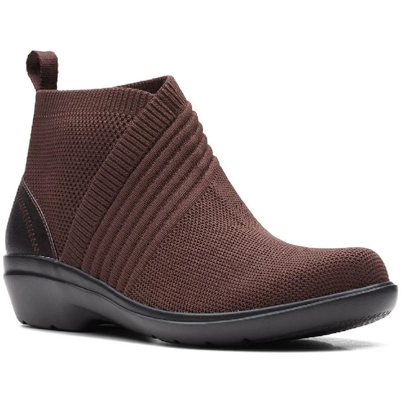 Clarks Womens Sashlyn Mid Ribbed Knit Ankle Ankle Boots