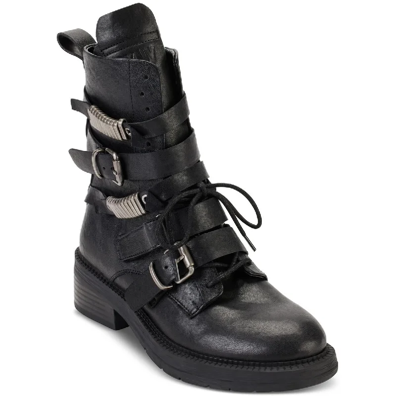 DKNY Womens Ita  Leather Strappy Ankle Boots