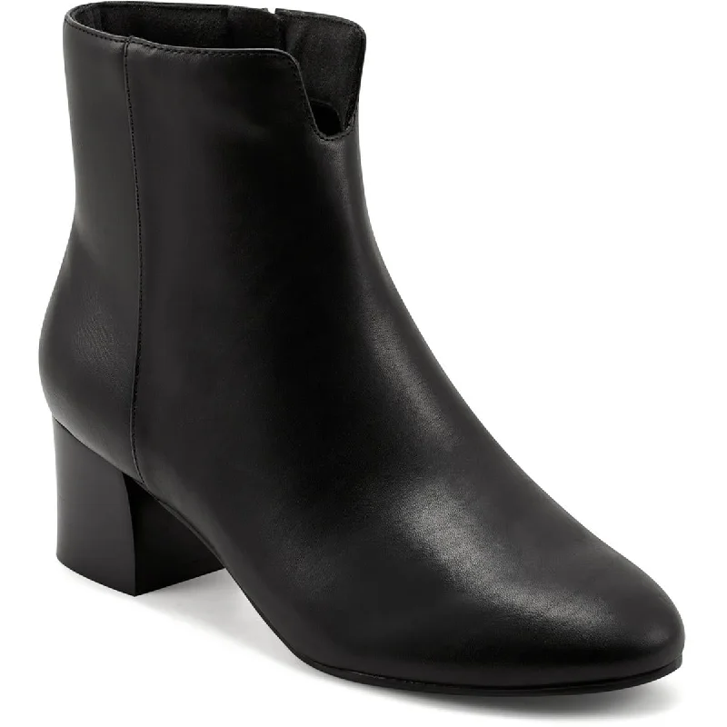 Easy Spirit Womens Karen Leather Side Zip Ankle Boots