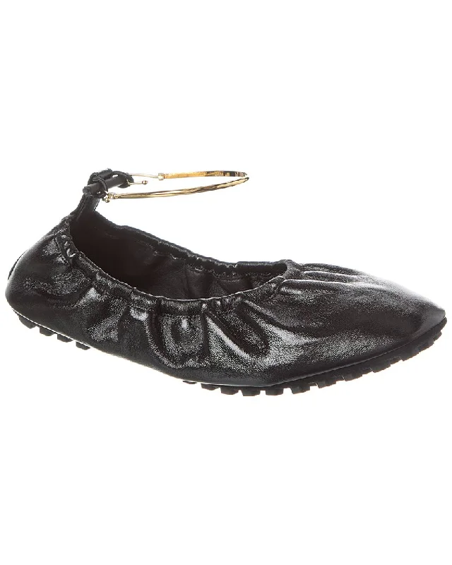 FENDI Filo Leather Ballerina Flat