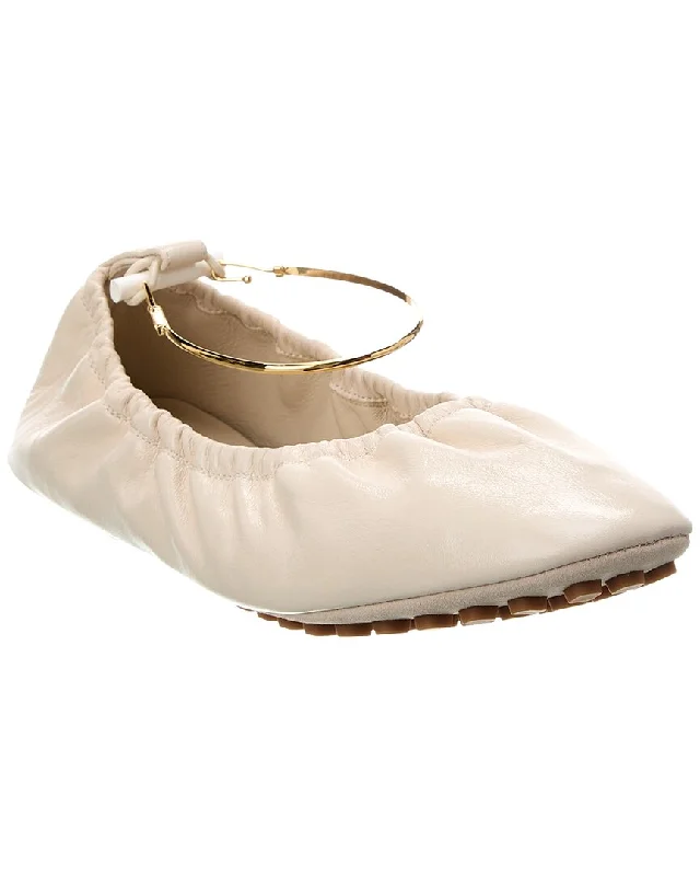 FENDI Filo Leather Ballerina Flat