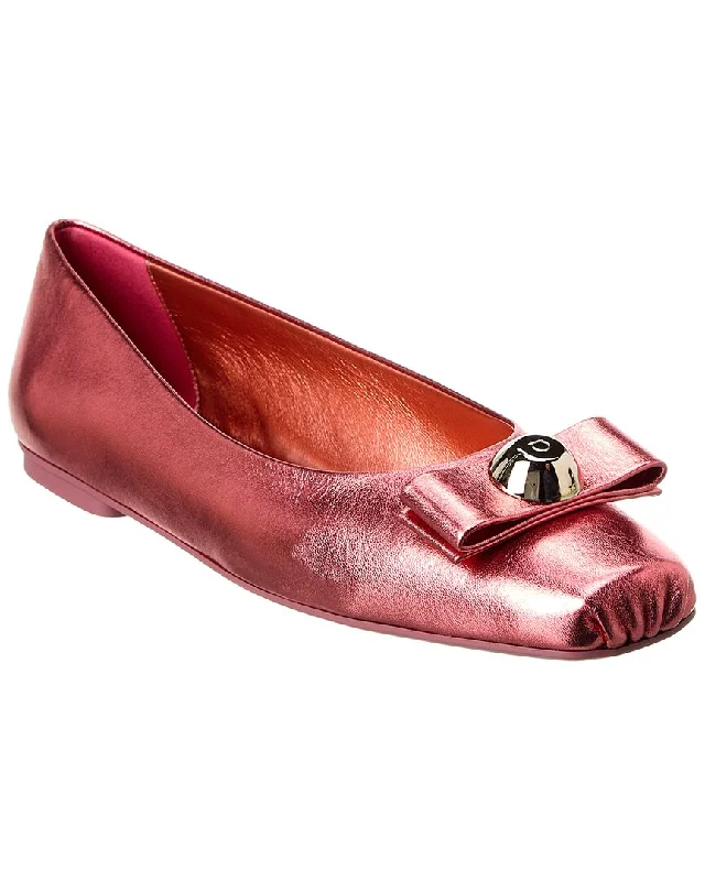 Ferragamo Pina Leather Ballet Flat