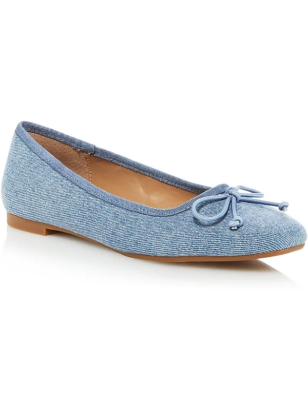 Glee Womens Denim Flat Ballet Flats