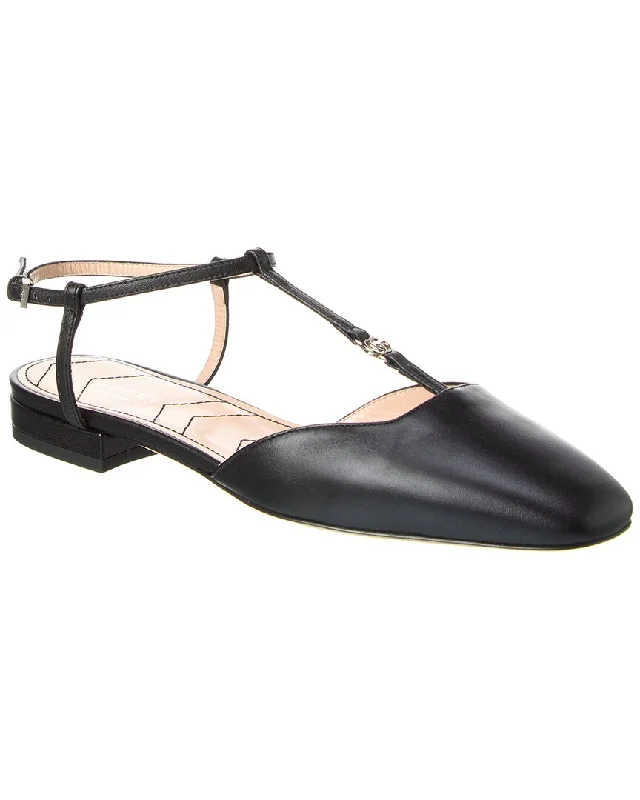 Gucci Double G Leather Ballet Flat