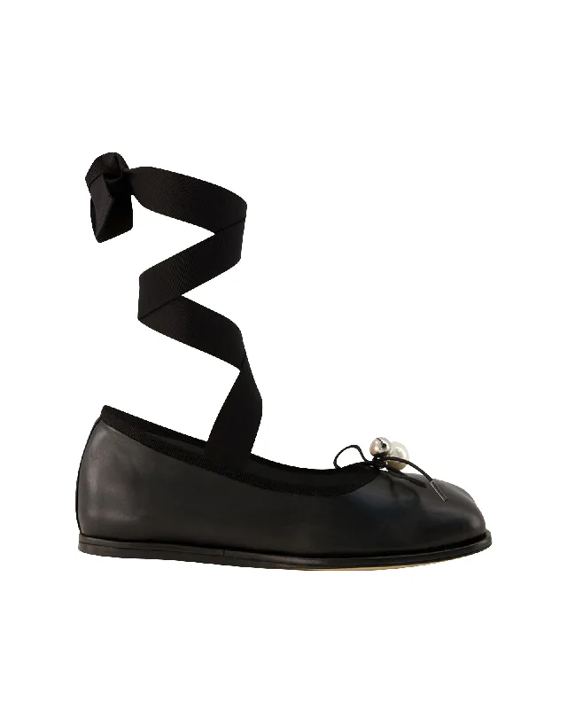 Heart Toe Ballerinas - Simone Rocha - Leather - Black