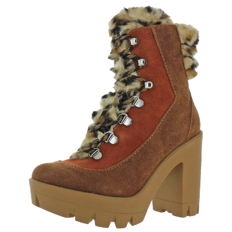 Jessica Simpson Women's Mikah Suede Chunky Platform Hiker Combat Boot