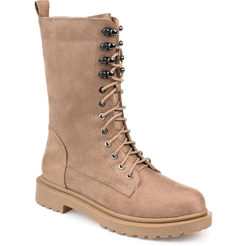 Journee Collection Womens Cadee Zip up Mid calf Combat & Lace-up Boots