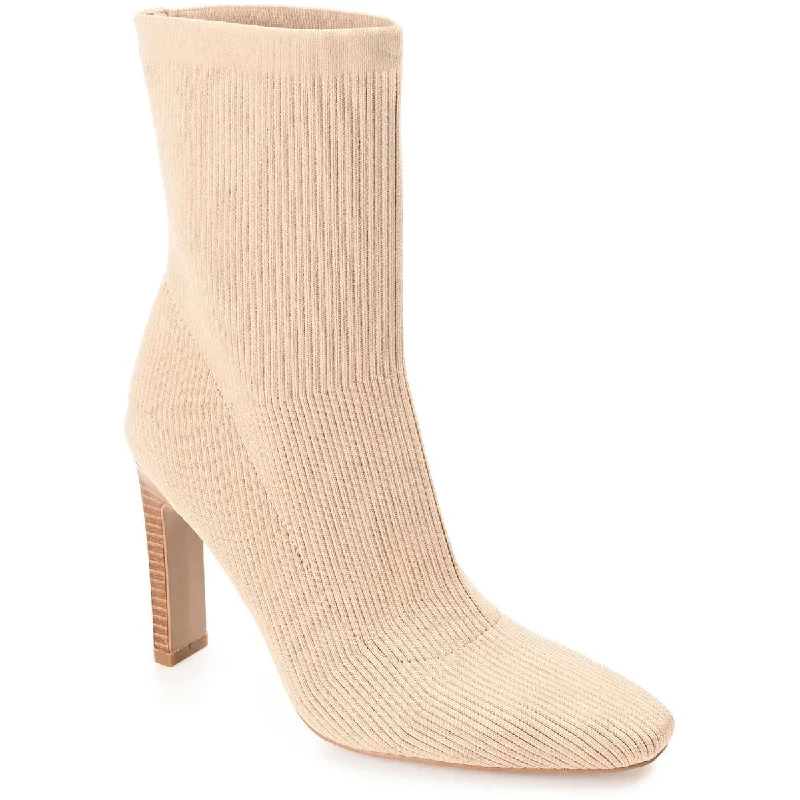 Journee Collection Womens Elissa Stacked Heel Pull on Ankle Boots