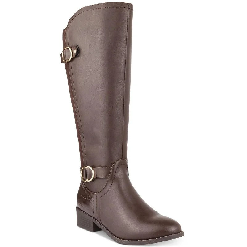 Karen Scott Womens Leandraa Faux Leather Tall Knee-High Boots