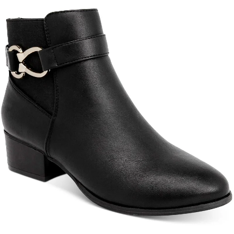 Karen Scott Womens Nadine Faux Leather Ankle Ankle Boots