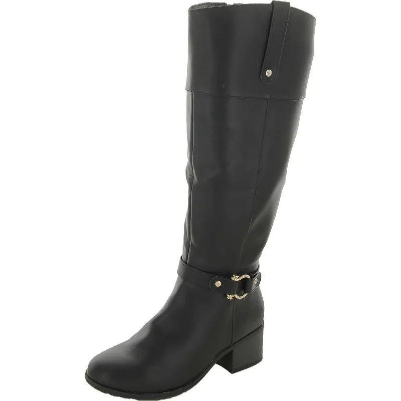 Karen Scott Womens Vickyy Faux Leather Knee-High Boots