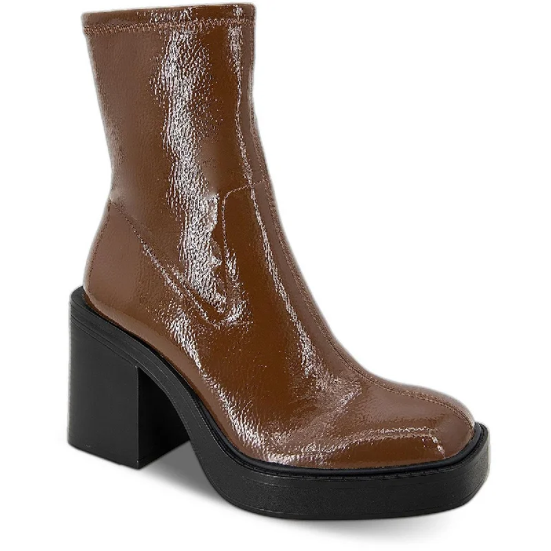 Kenneth Cole New York Womens Amber Pull-on Chunky Ankle Boots