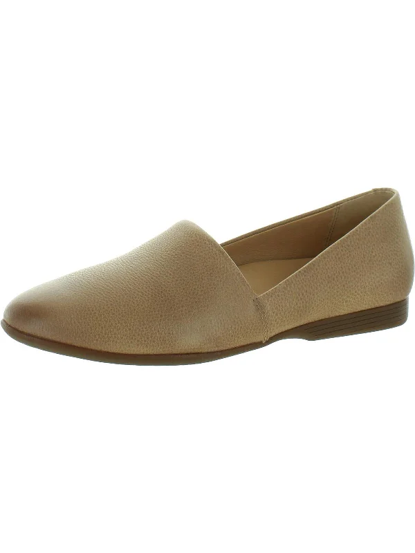 Lexie Milled Womens Leather Round Toe Flat Shoes