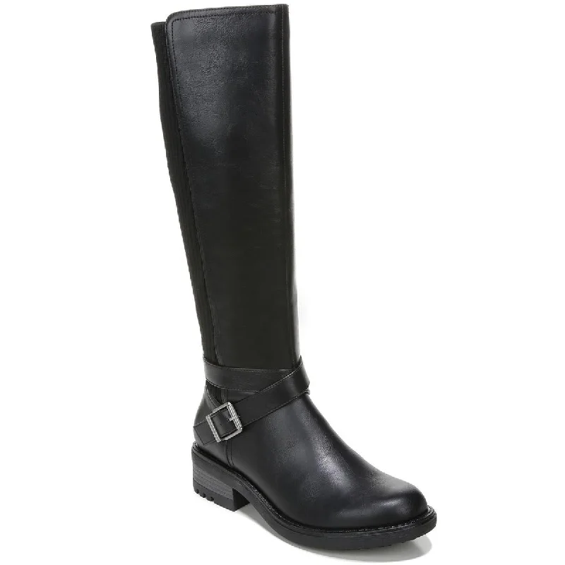 LifeStride Womens Karter Faux Leather Stretch Knee-High Boots