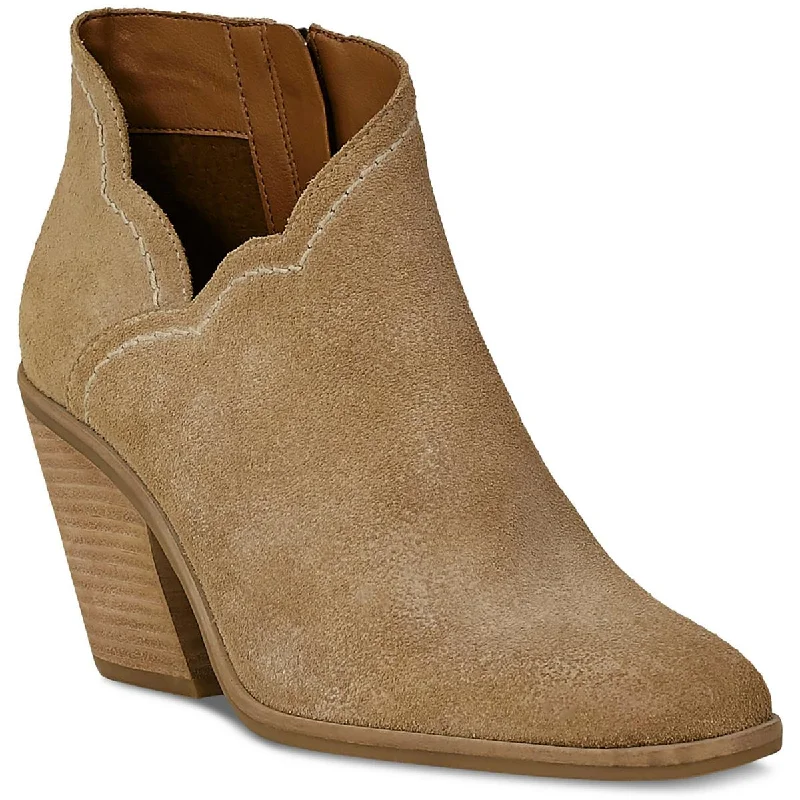 Lucky Brand Womens Lakelyy Block Heel Stacked Heel Ankle Boots