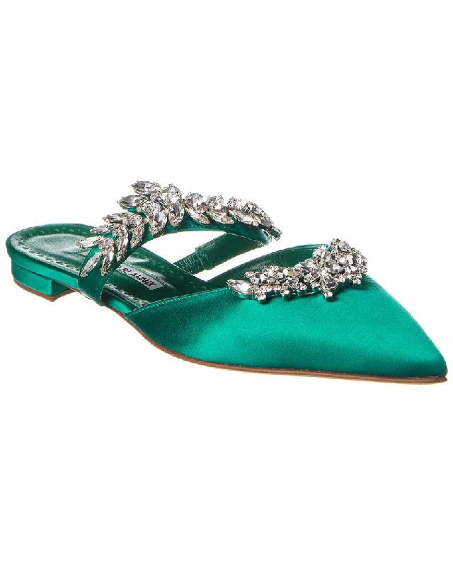 Manolo Blahnik Lurum Satin Flat