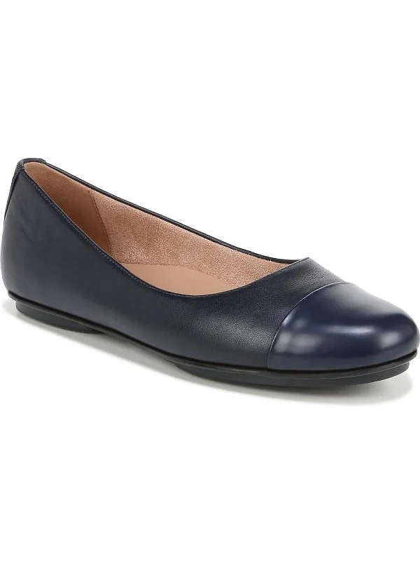 Maxwell Womens Leather Toe Cap Ballet Flats